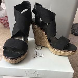 Jessica Simpson Black Wedges